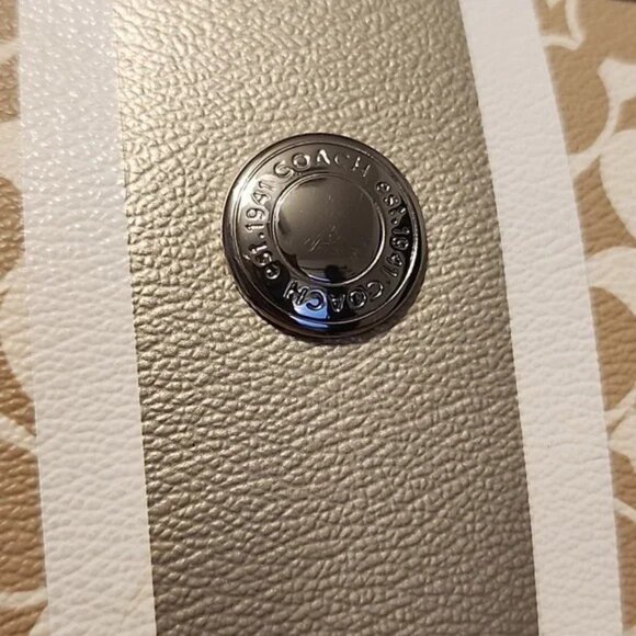 COACH CHELSEA HERITAGE IVORY TAN AND METALLIC GOLD - Picture 3 of 16